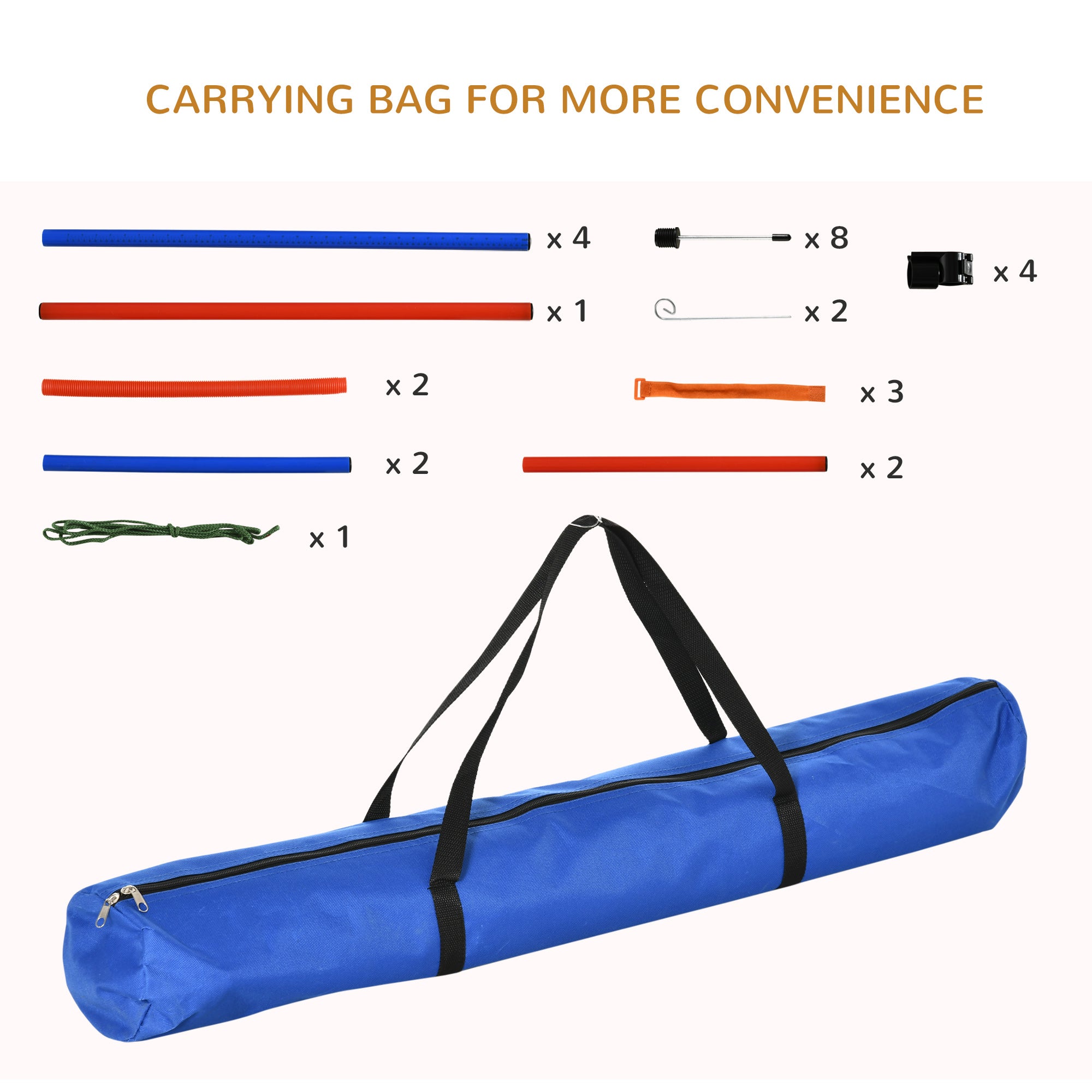 Kit d’entraînement à l’agilité pour chiens, saut en hauteur, poteaux de slalom, anneau et obéissance, équipement réglable et portable