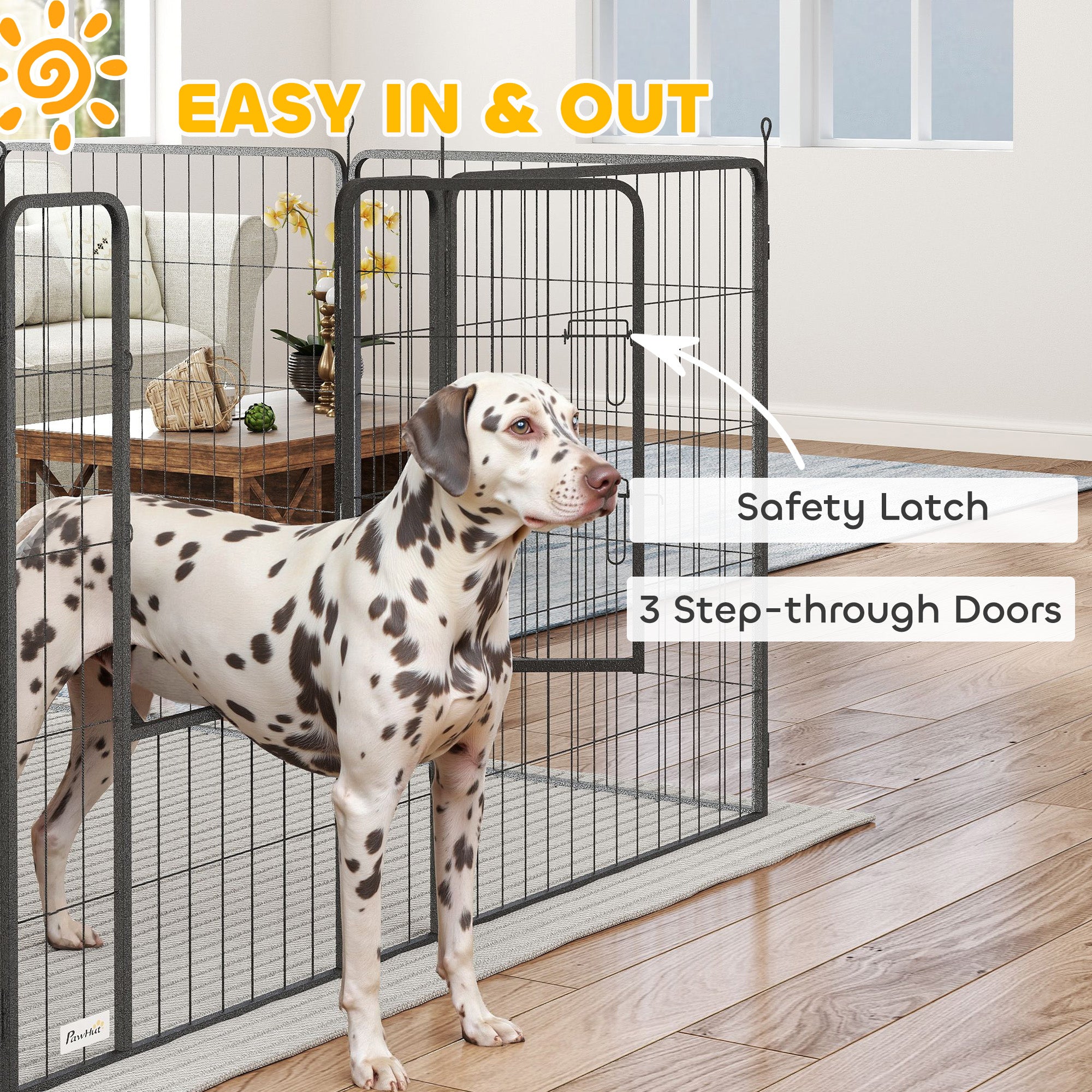 24 Panels 39" Height Heavy Duty Dog Playpen for Small Medium Large Dogs, Grey