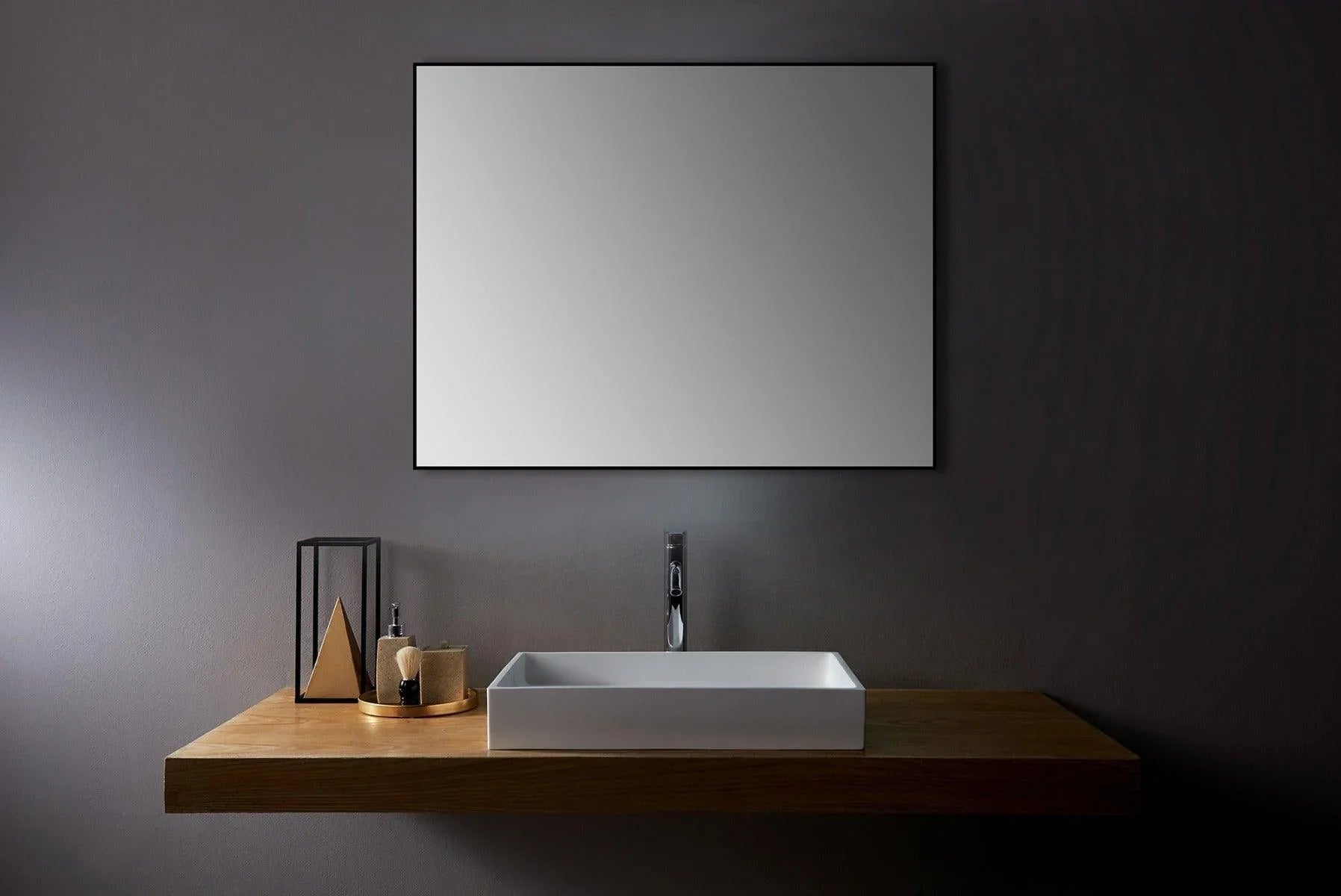 Mirror Edge 36" - Black Aluminum Framed