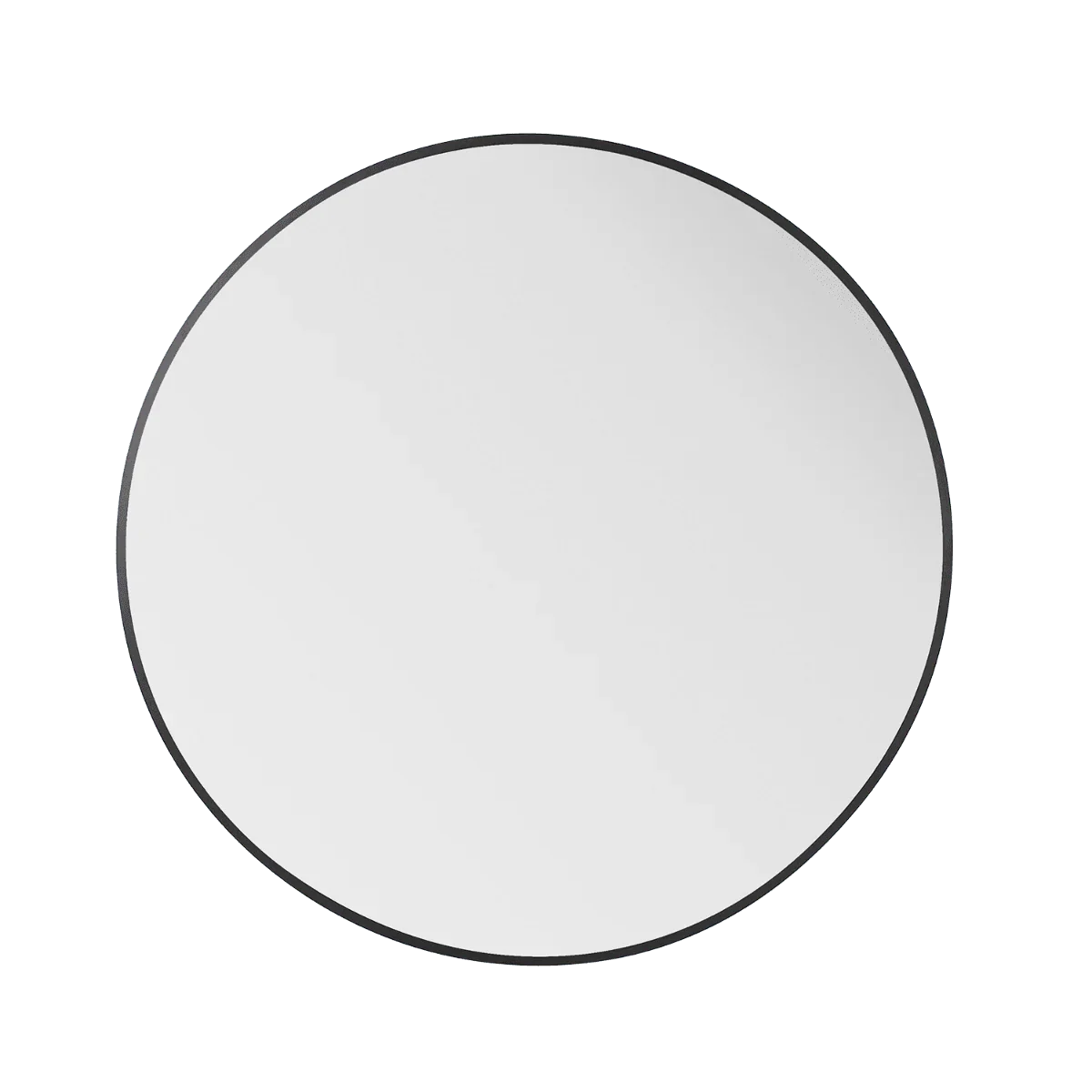 28" Round Edge Mirror - Black Aluminum Framed