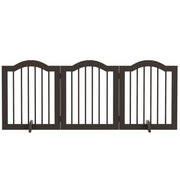 Barrière autoportante pour animaux de 24" pour chiens avec 2 pieds de support, café