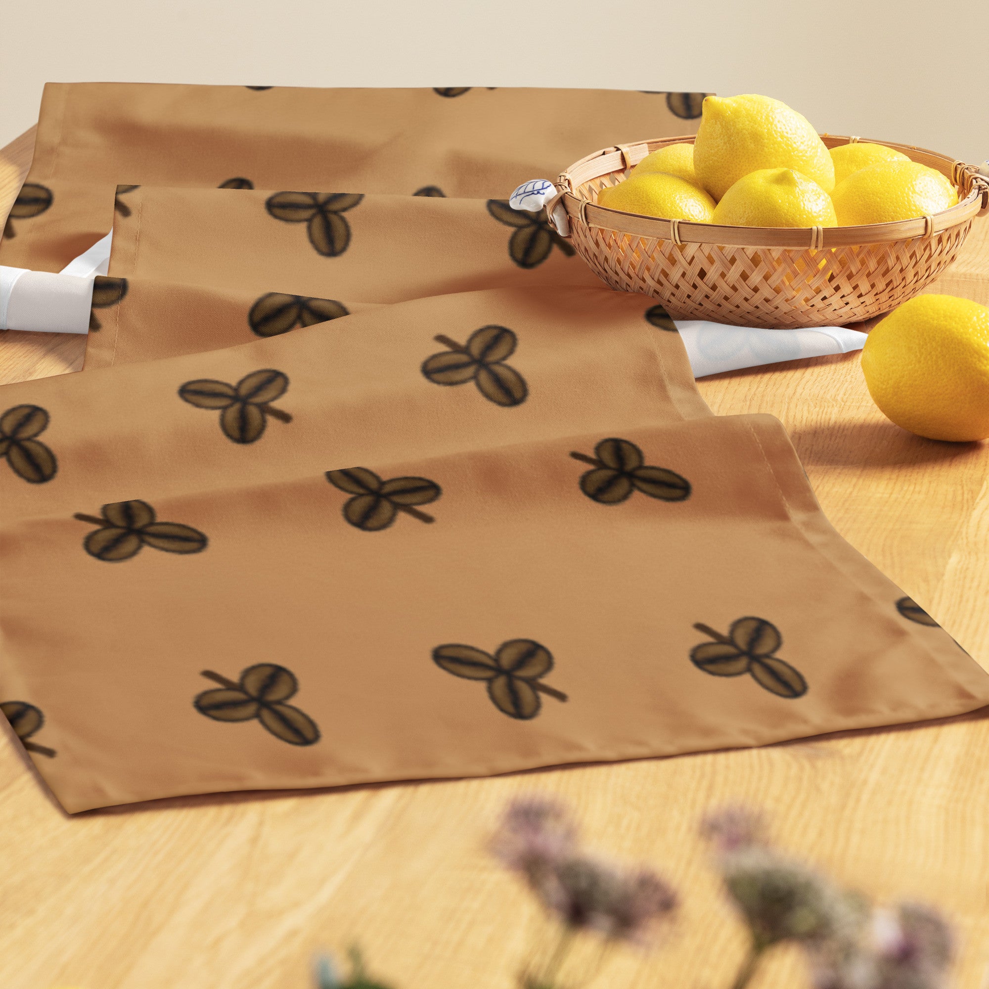 Coffee Clover Pattern Table Runner - Double Double-1