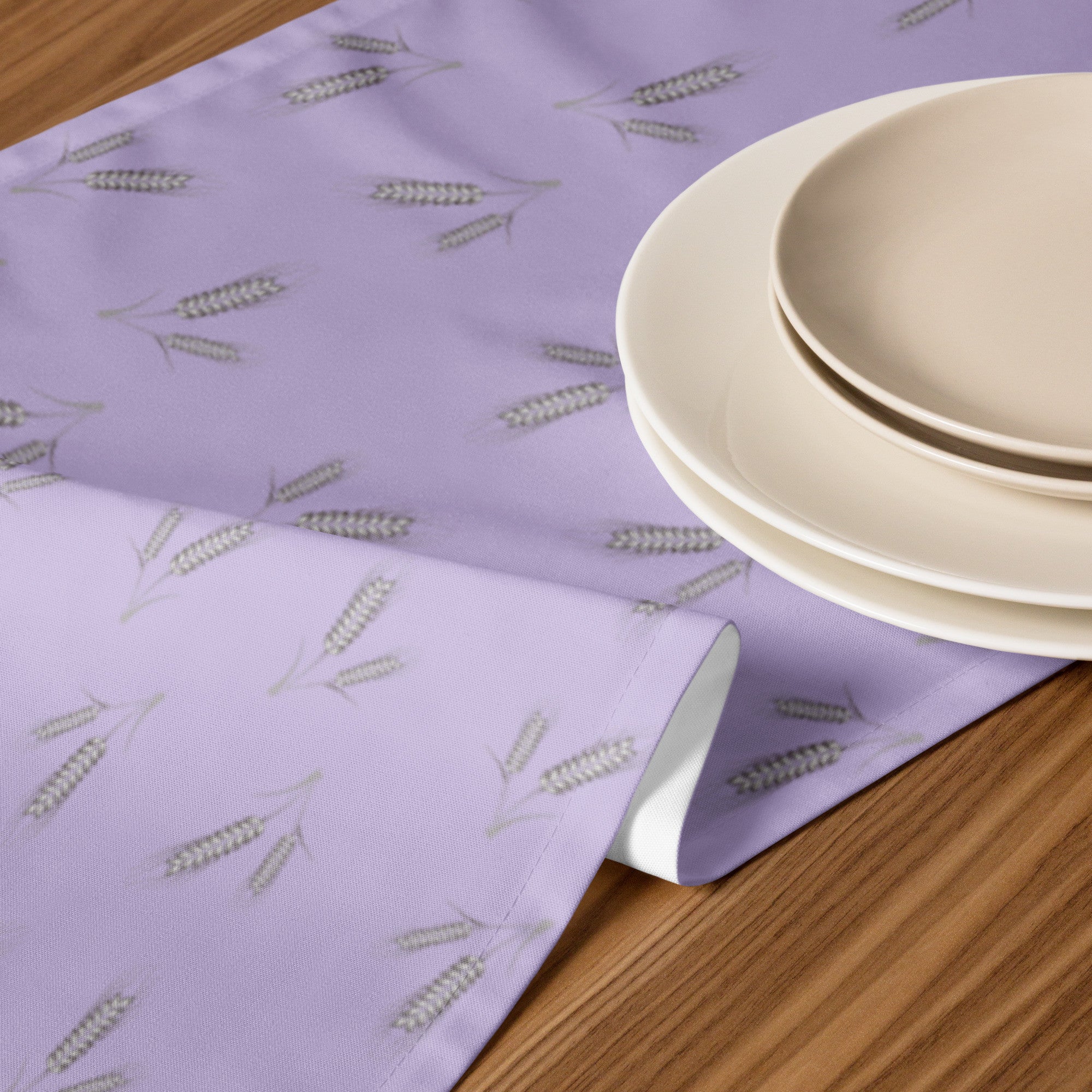 Grano Pattern Table Runner - Lavender Fog-0