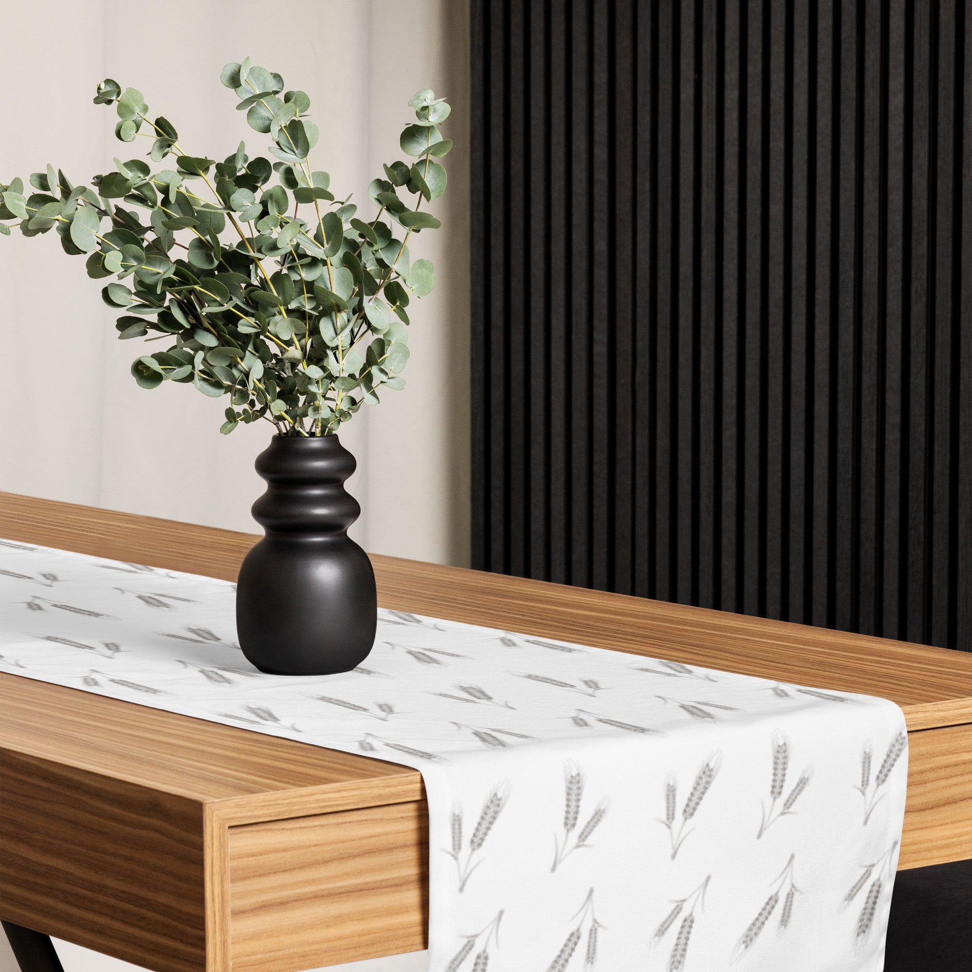 Grano Pattern Table Runner - White-4