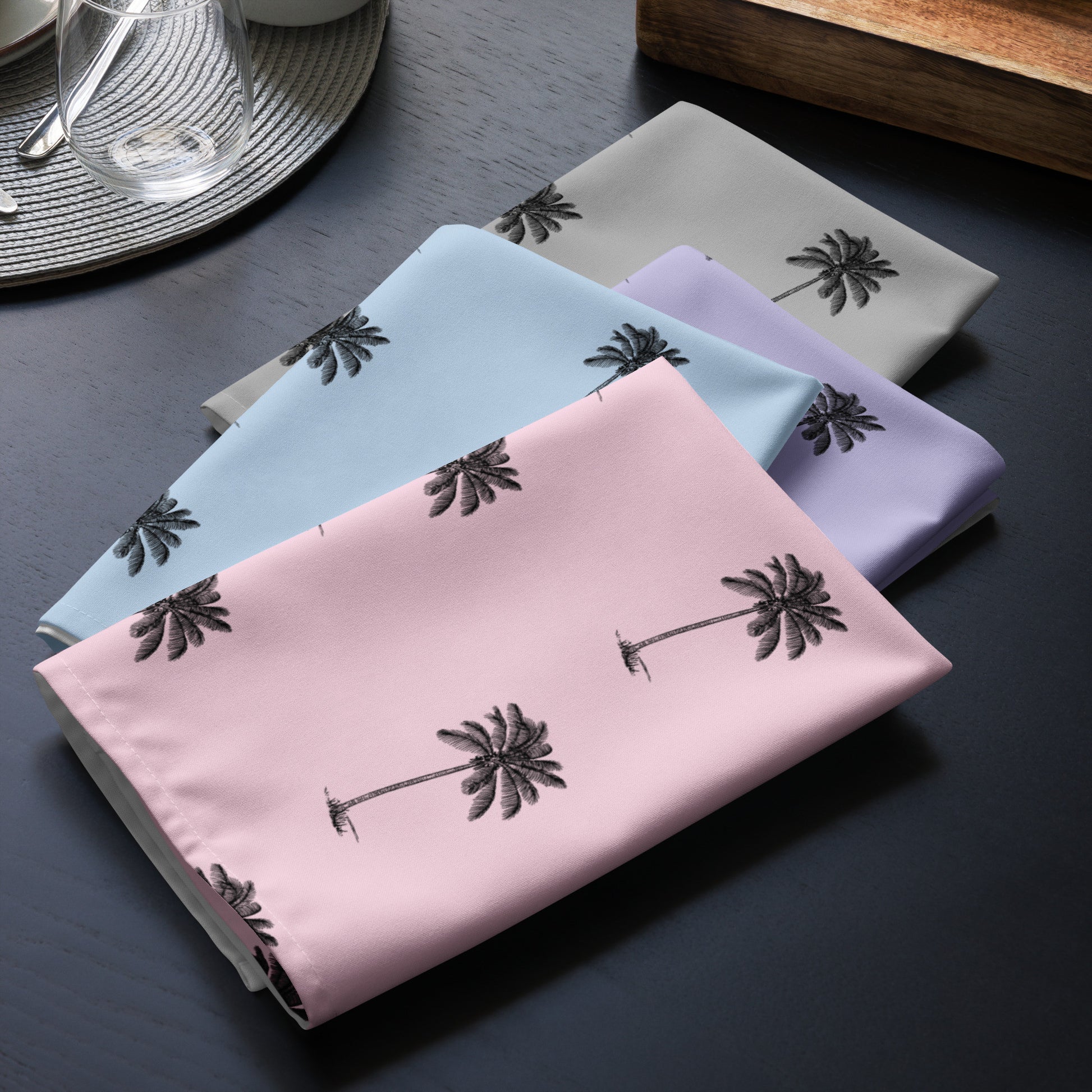 Coco Palm Pattern Cloth Napkin Set - Variety-0