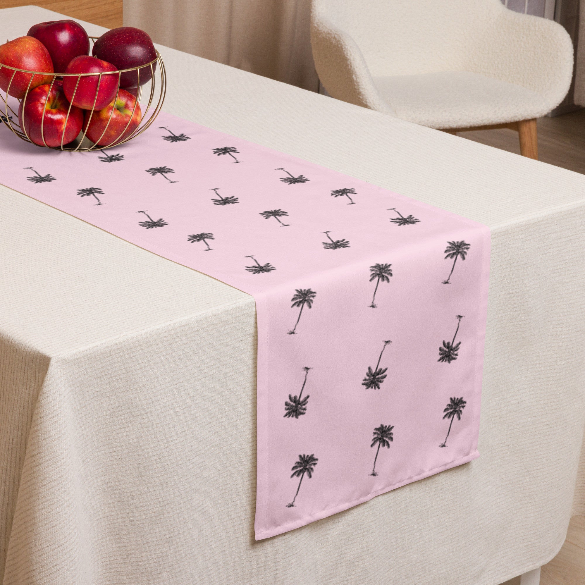 Coco Palm Pattern Table Runner - Pink-3