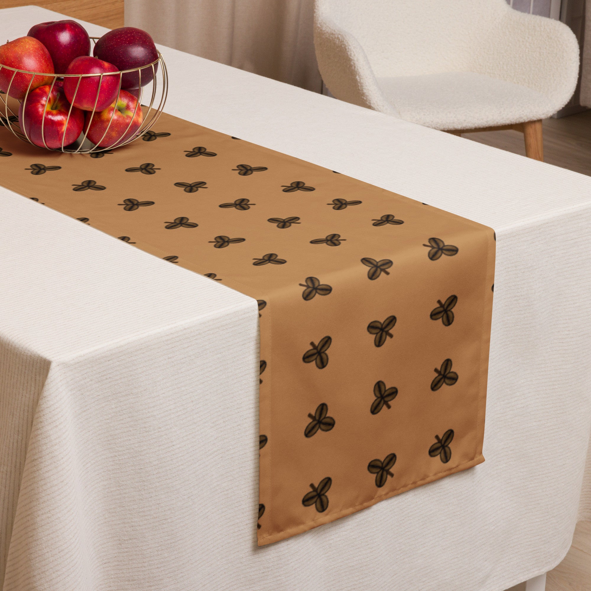 Coffee Clover Pattern Table Runner - Double Double-2