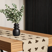 Coffee Clover Pattern Table Runner - Macchiato-2