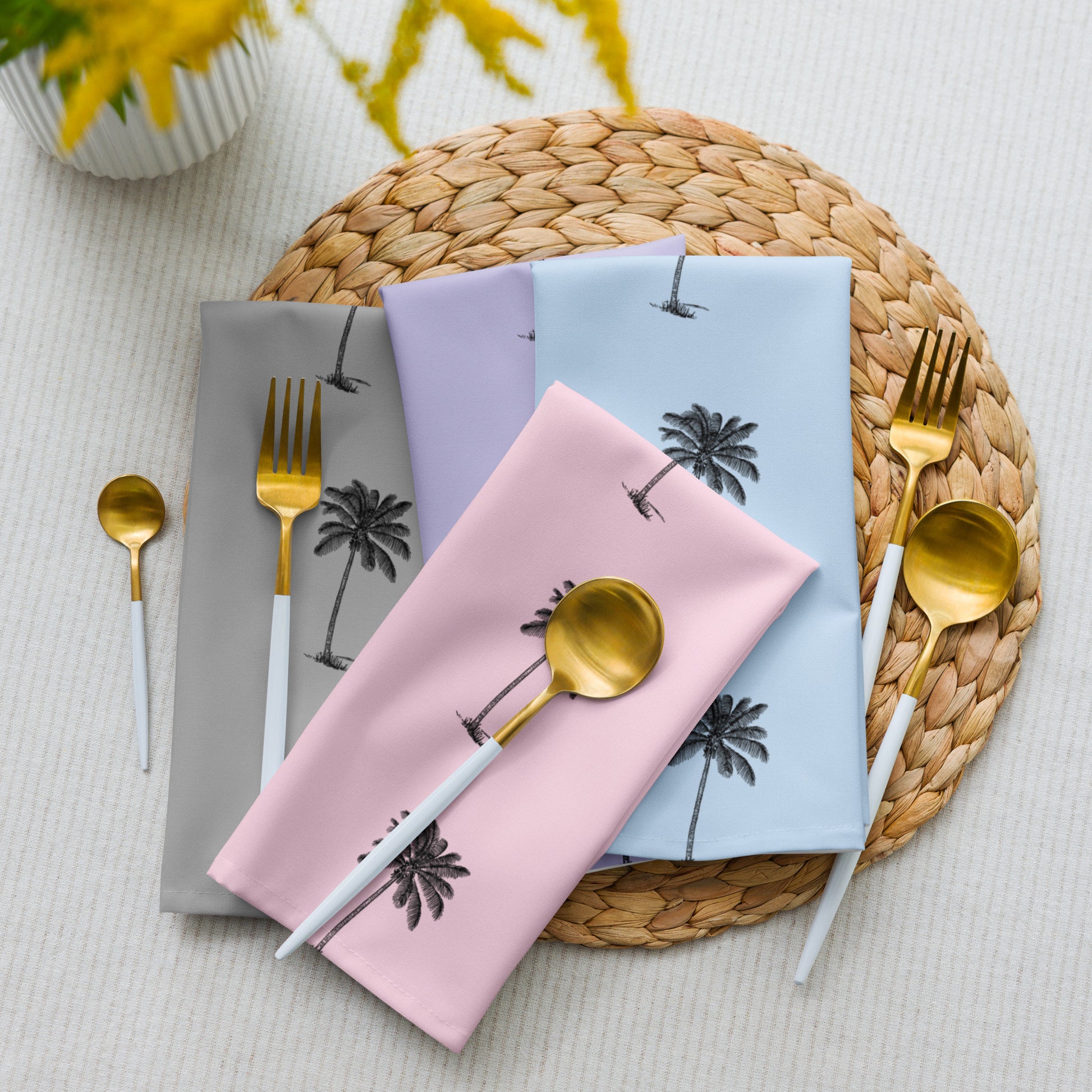 Coco Palm Pattern Cloth Napkin Set - Variety-1
