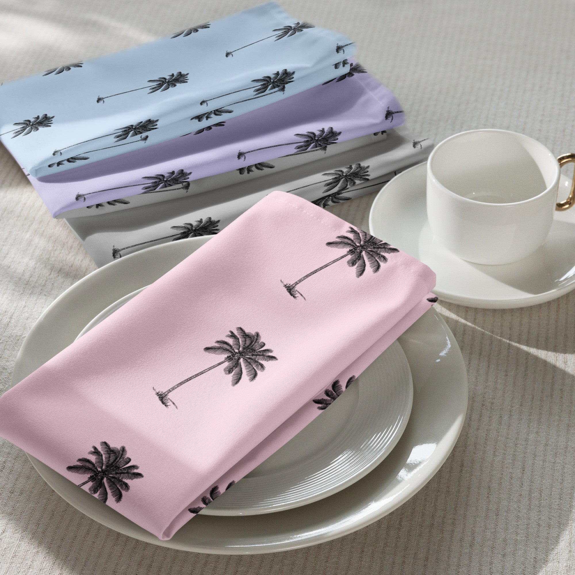 Coco Palm Pattern Cloth Napkin Set - Variety-2
