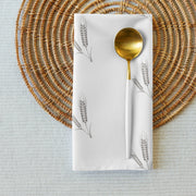 Grano Pattern Cloth Napkin Set - White-0