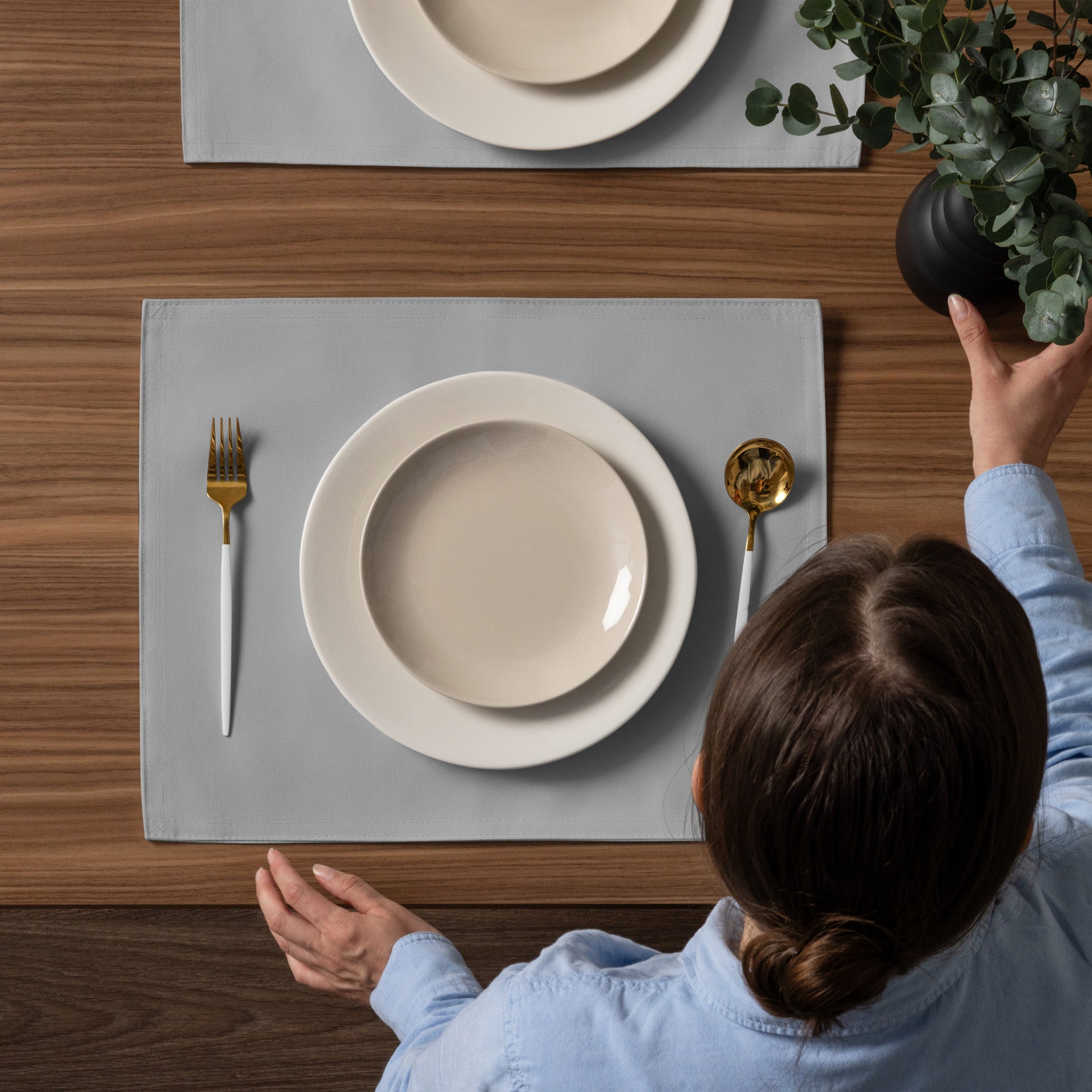Coco Palm Placemat Set - Grey-1