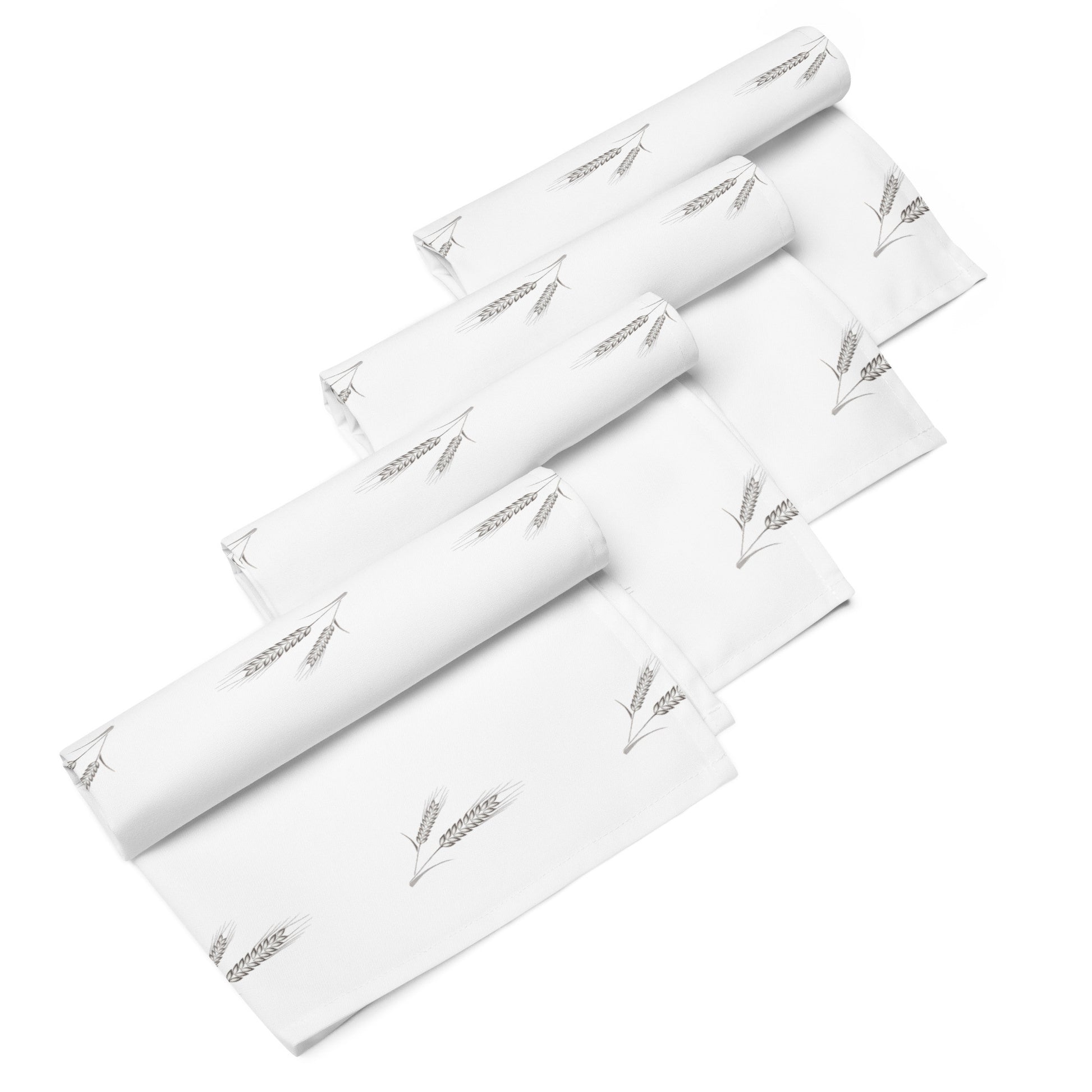 Grano Pattern Cloth Napkin Set - White-2