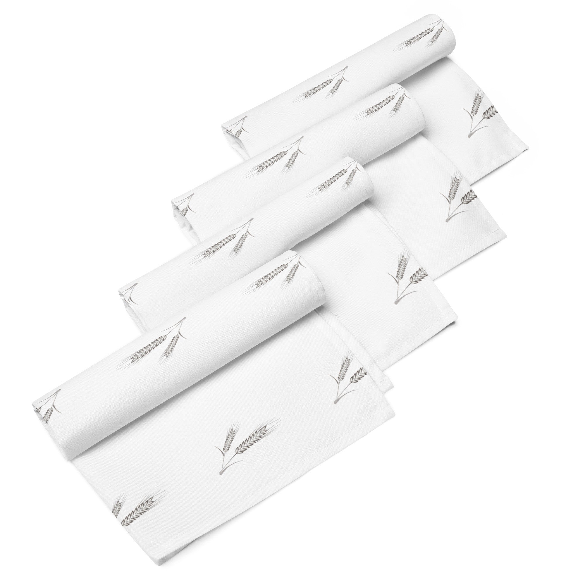 Grano Pattern Cloth Napkin Set - White-2