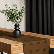 Coffee Clover Pattern Table Runner - Mocha-0