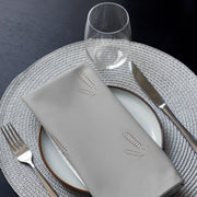 Grano Pattern Cloth Napkin Set - Grey-0