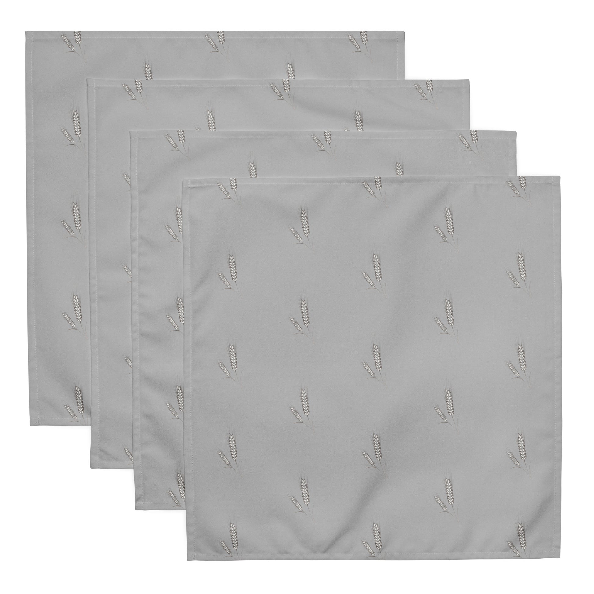 Grano Pattern Cloth Napkin Set - Grey-2