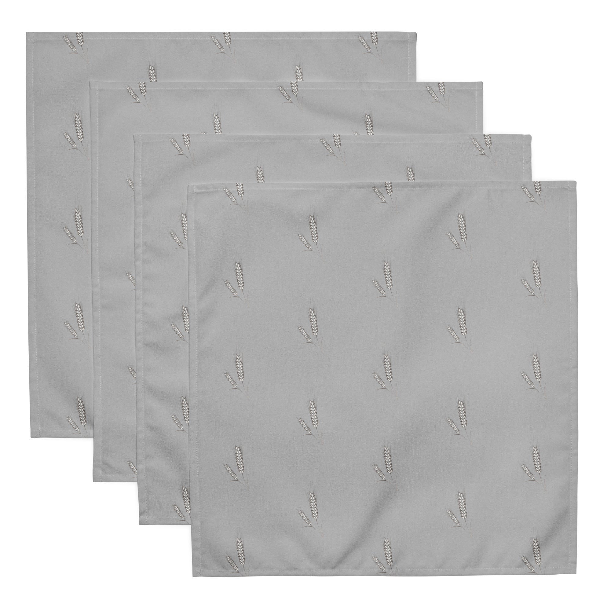 Grano Pattern Cloth Napkin Set - Grey-2