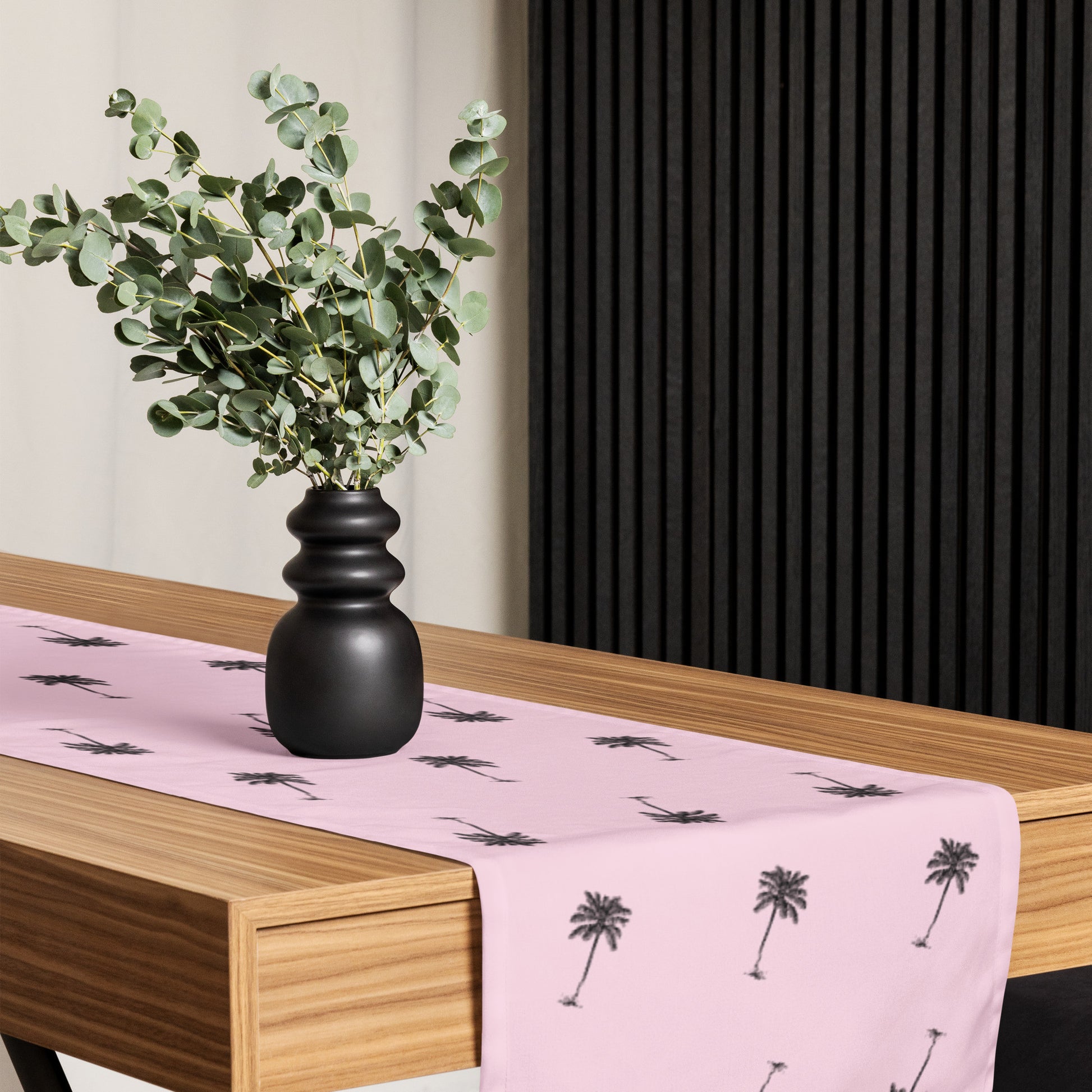Coco Palm Pattern Table Runner - Pink-2