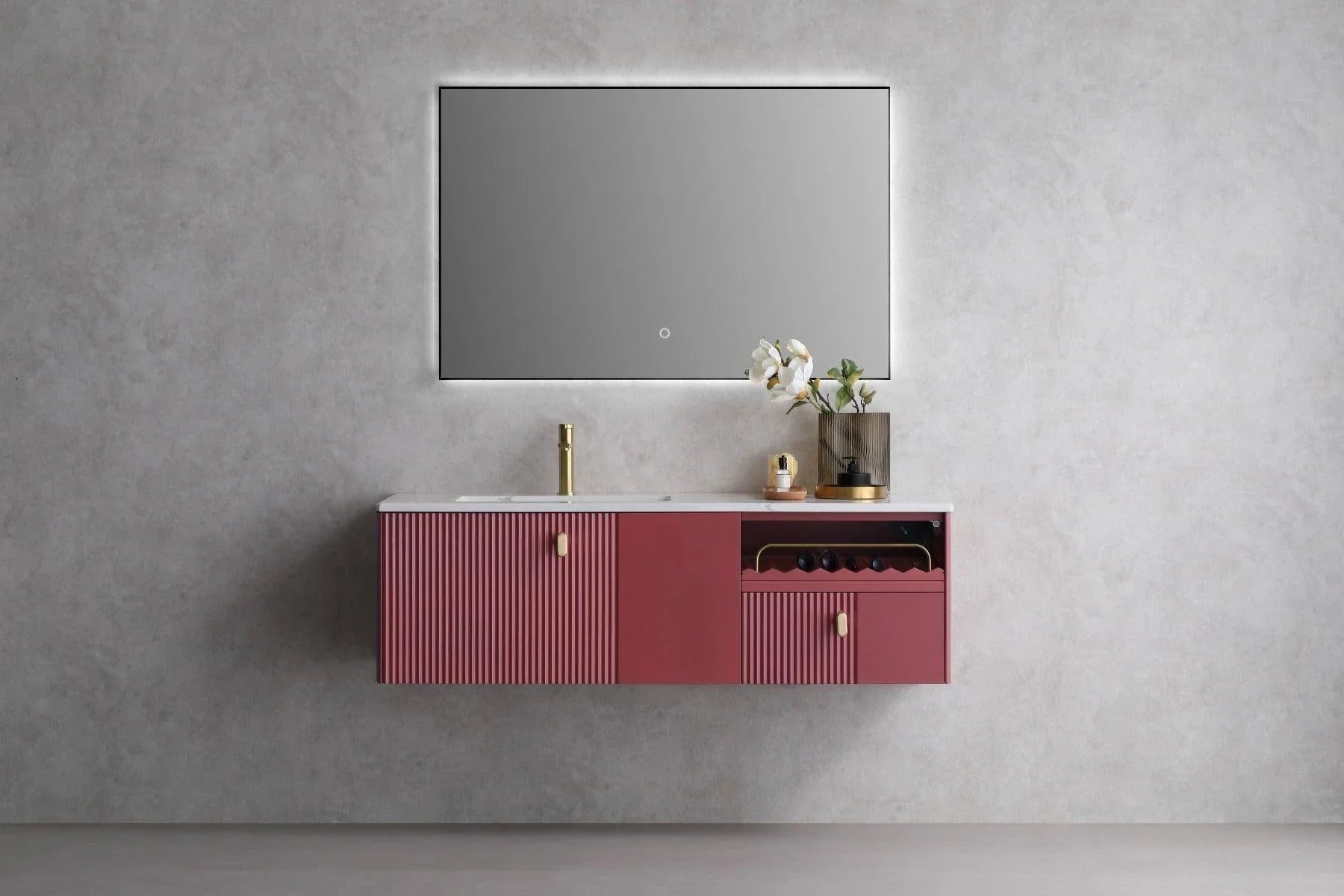 48" x 28" Premium LED Bathroom Mirror with Matte Black Aluminum Frame - Anti-Fog Smart Mirror with Adaptive Dimming Control, 6000K Cool White Lighting & Compact Illumination Design