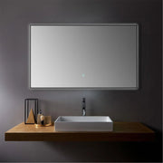 48" x 28" Premium LED Bathroom Mirror with Matte Black Aluminum Frame - Anti-Fog Smart Mirror with Adaptive Dimming Control, 6000K Cool White Lighting & Compact Illumination Design