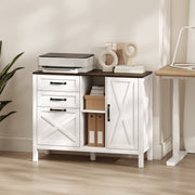 Lateral Filing Cabinet - Farmhouse Printer Stand White