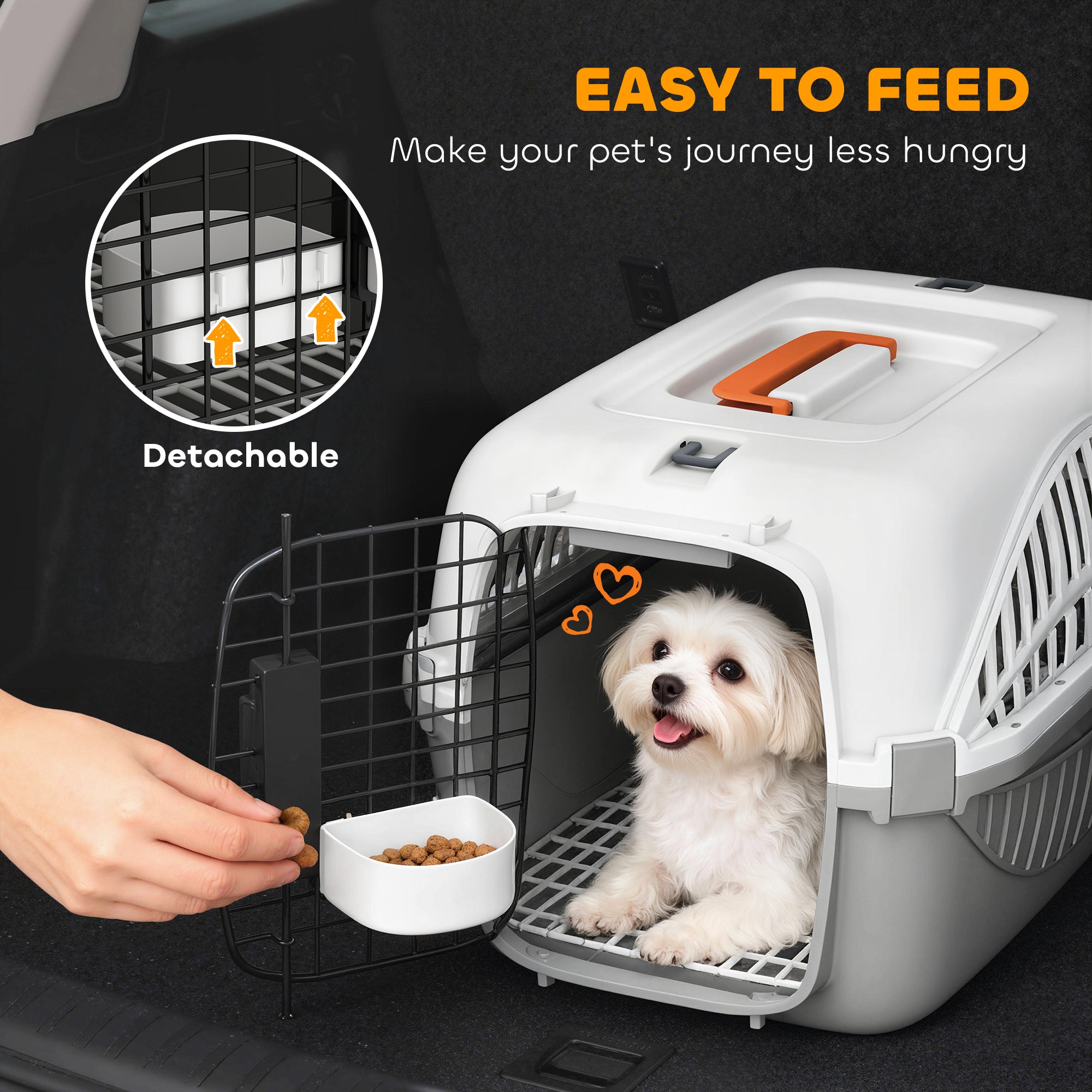 Airline Approved Pet Carrier for Mini Dogs and Cats with Steel Wire Door, Water Bowl, for Car, Airplane, Outdoor