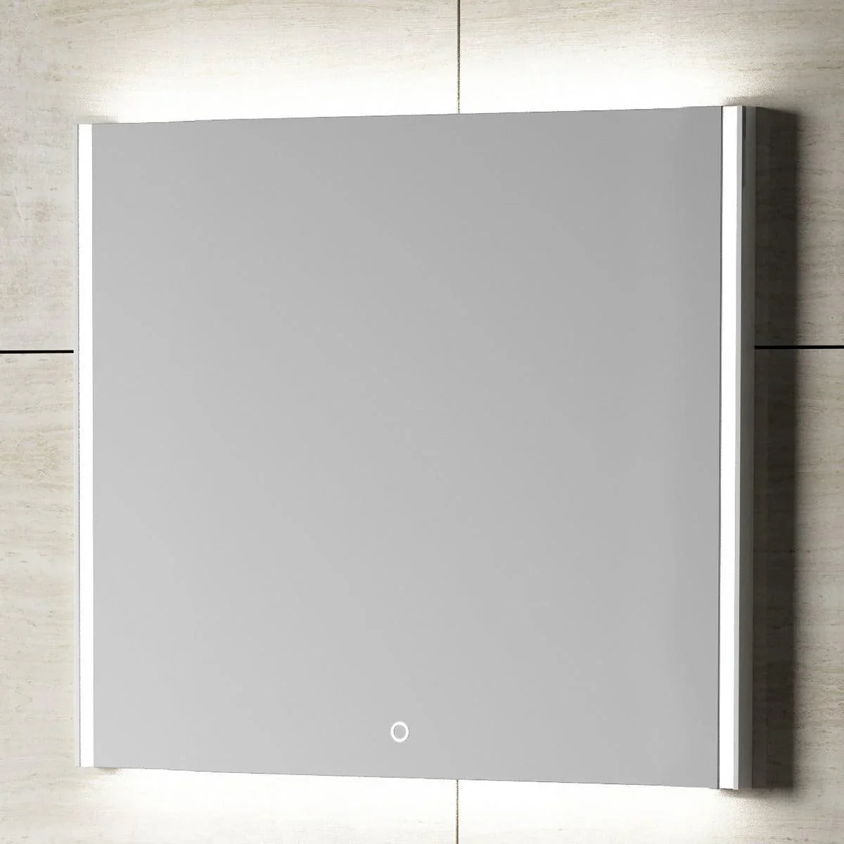 30" GEO LED Mirror - Solid Surface Frame