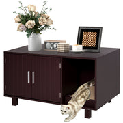 Meuble cache-litière pour chat, meuble à litière dissimulé, maison pour chat et table d’appoint avec espace toilettes et tapis à griffer, pour chats et chatons d’intérieur, 36" x 20.5" x 20", marron