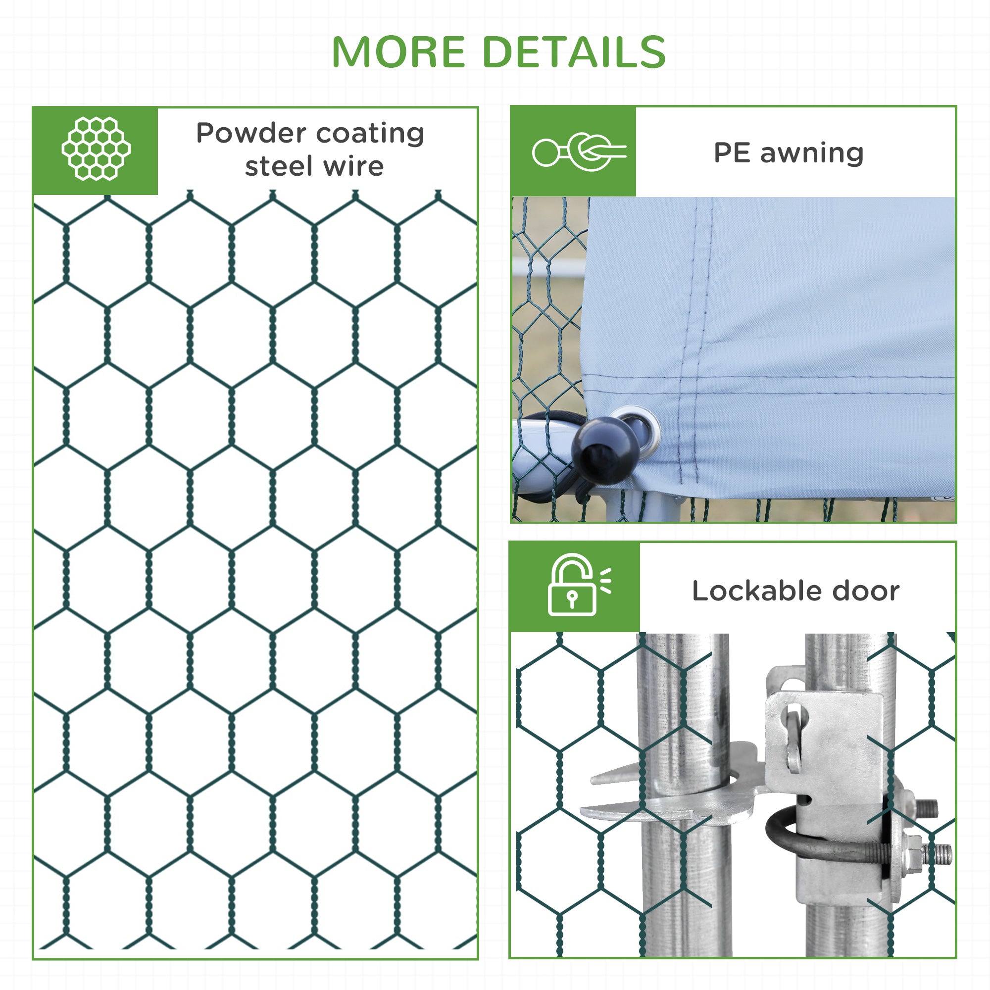 9.8' x 13.1' x 6.6' Chicken Coop Cage, Outdoor Hen House w/Cover & Lockable Door