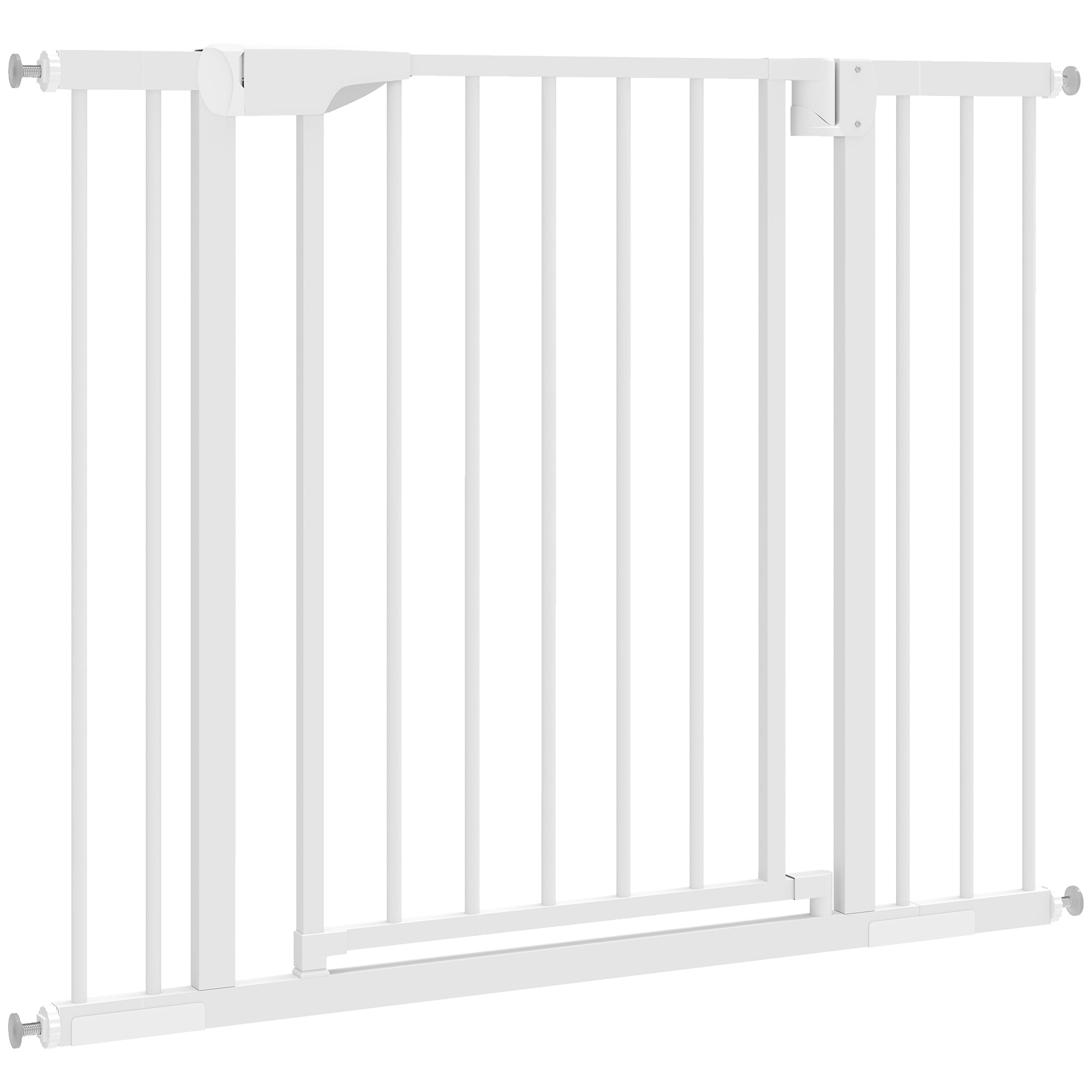 Baby Gate, Pet Safety Gate Pressure Fit, Wide with Two-Way Open, Auto-Close for Stair, Doorways, Hallways, 30"H, White