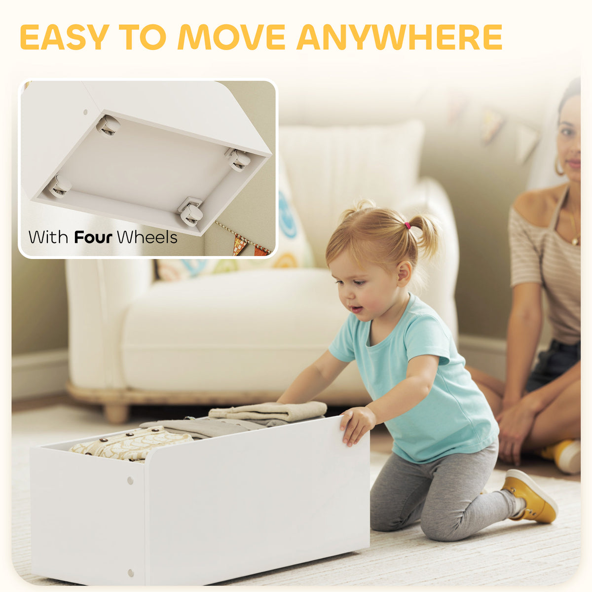 Kids Bookshelf and Toy Storage, 3-Tier Bookcase with 6 Removable Bins and Box for Toddler Nursery Playroom, Multi