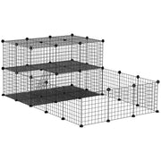 Parc pour animaux de compagnie de 46 panneaux, parc modulable pour petits animaux, clôture portable intérieure pour cochons d’Inde, lapins, hamsters et hérissons