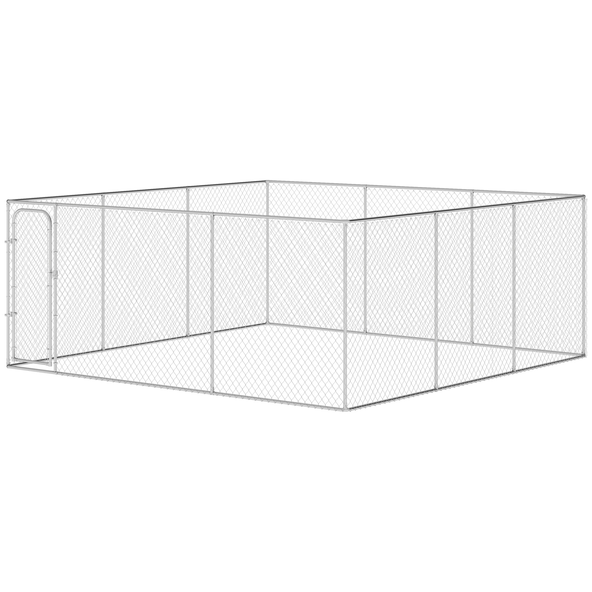 Dog Playpen Outdoor, Walk-in Dog Run Kennel Puppy Exercise Pen Indoor Outdoor with DIY Door and Galvanized Steel Frame
