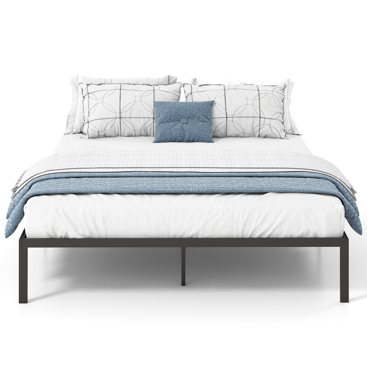 Metal Bed Frame Heavy Duty Support Slats Mattress Foundation-Simple Bed Frame-DECOROLALA