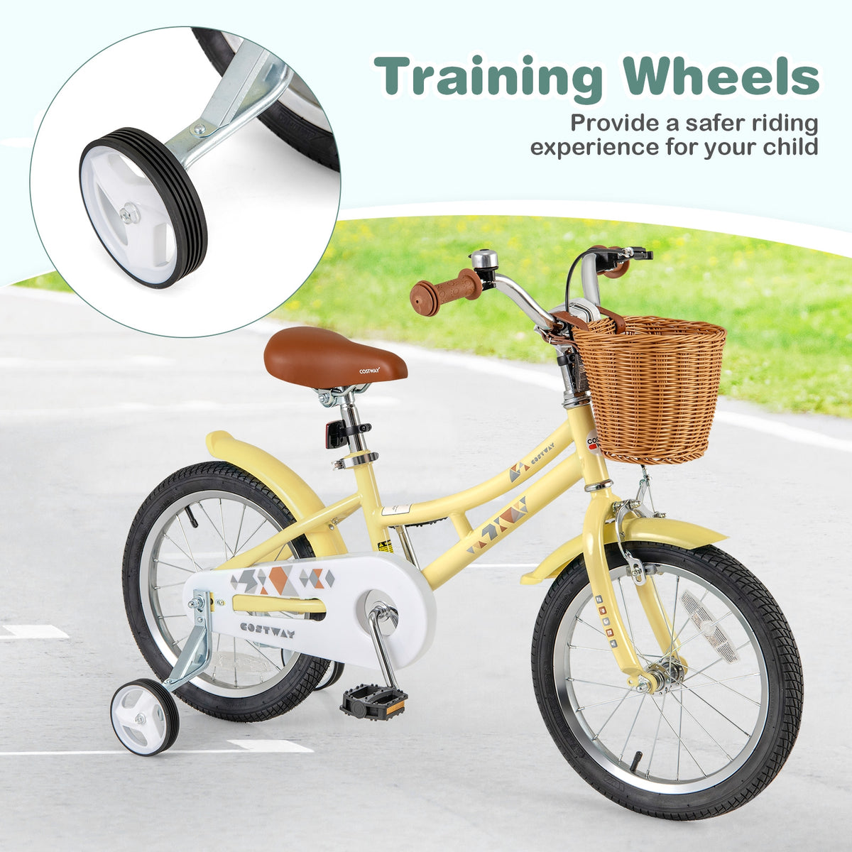 Kids Bike Adjustable Bicycle with Reflectors and Bell for Children 4-7 Years Old