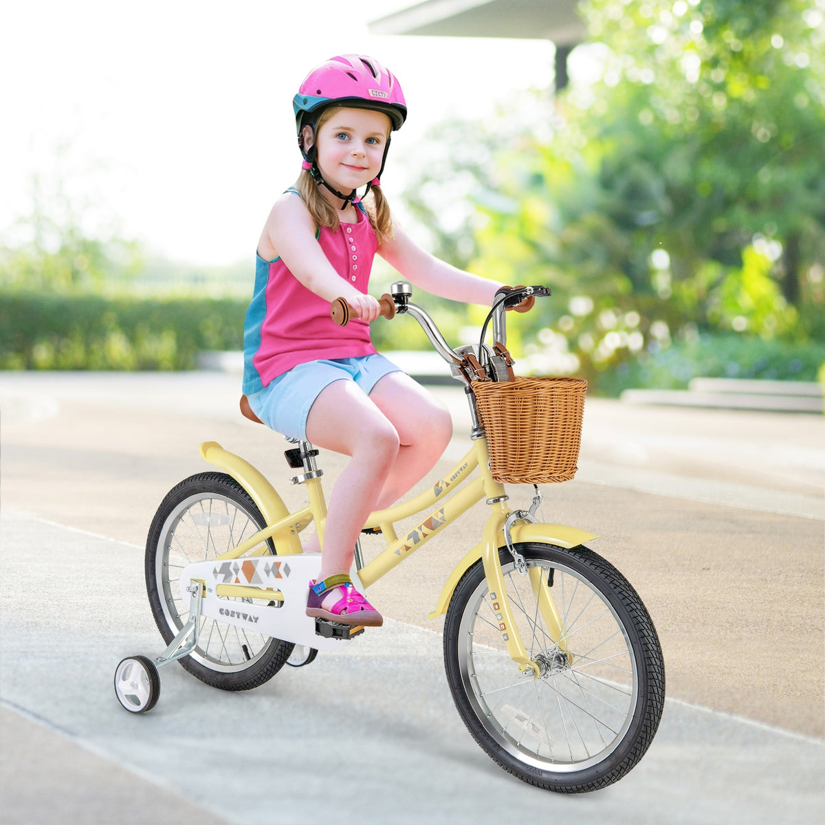 Kids Bike Adjustable Bicycle with Reflectors and Bell for Children 4-7 Years Old