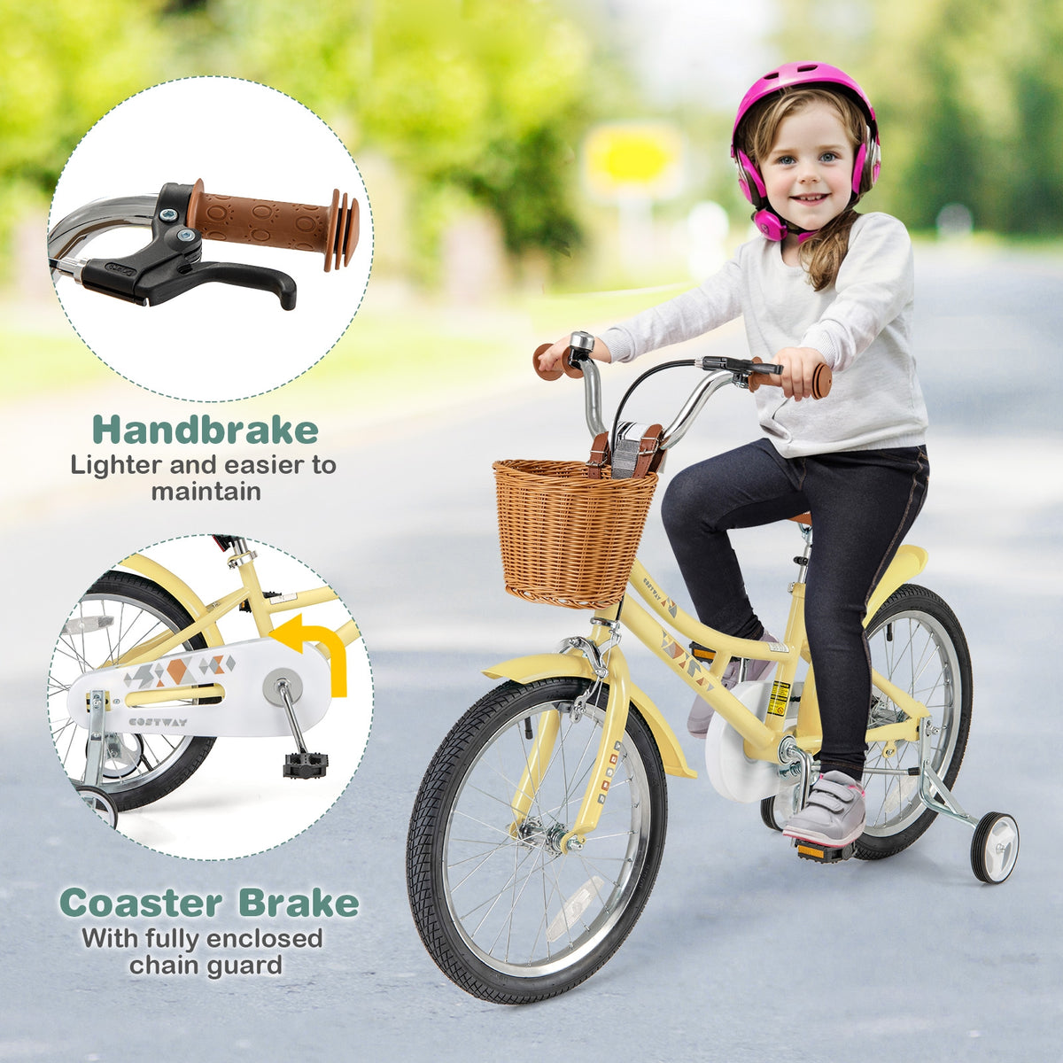 Kids Bike Adjustable Bicycle with Reflectors and Bell for Children 4-7 Years Old
