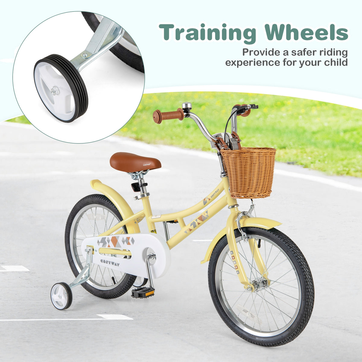 Kids Bike Adjustable Bicycle with Reflectors and Bell for Children 4-7 Years Old