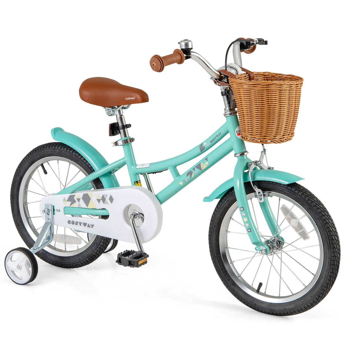 Kids Bike Bicycle with Training Wheels and 2 Brake System Ages 4-7 Years Old