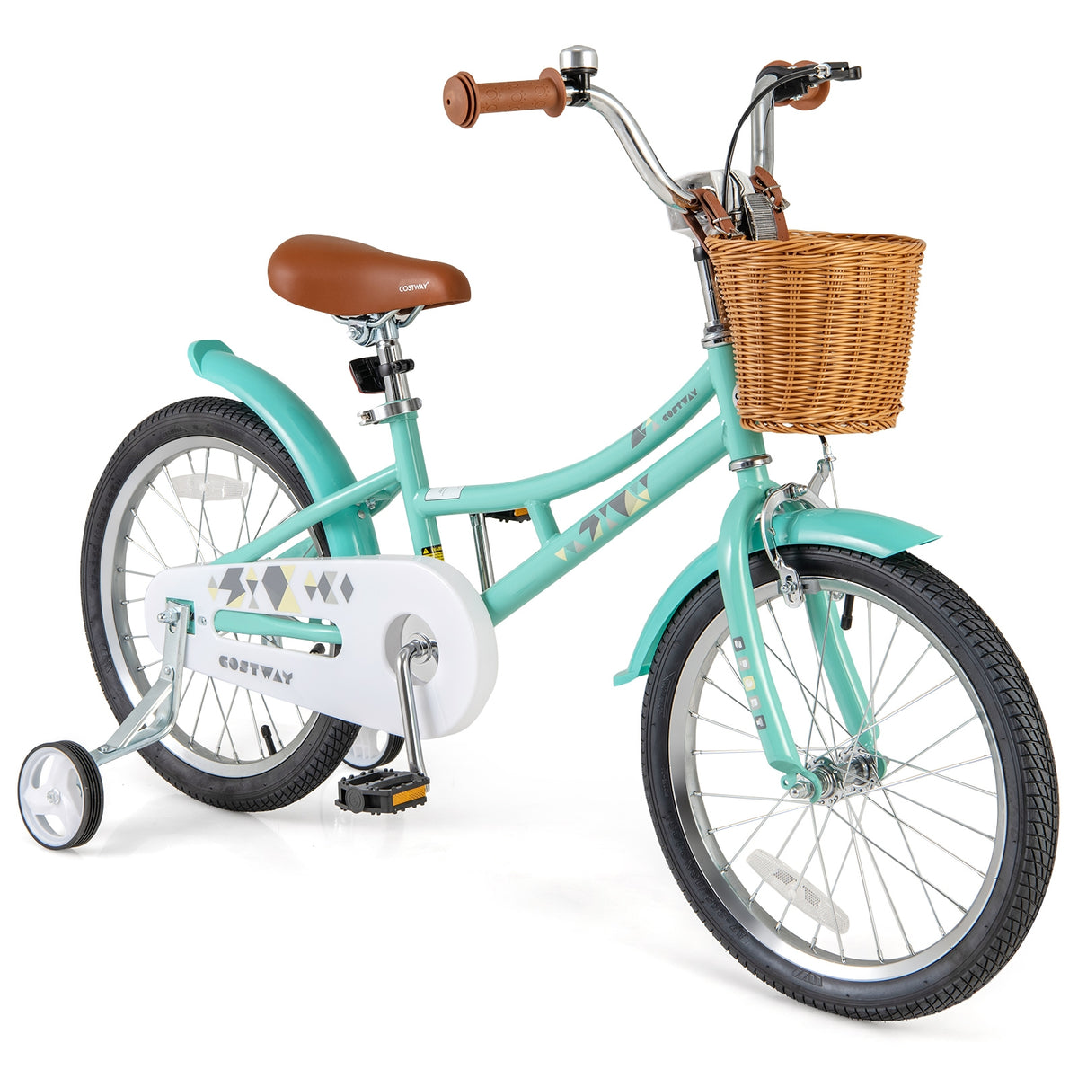 Kids Bike Bicycle with Training Wheels and 2 Brake System Ages 4-7 Years Old