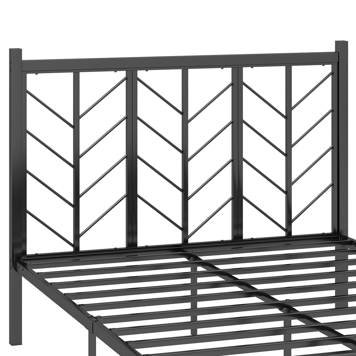 Platform Bed with Headboard and Metal Frame-Simple Bed Frame-DECOROLALA
