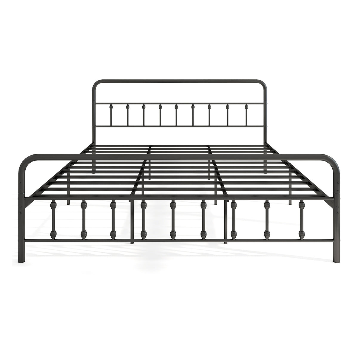 Bed Frame with Headboard and Under Bed Storage Black-Simple Bed Frame-DECOROLALA