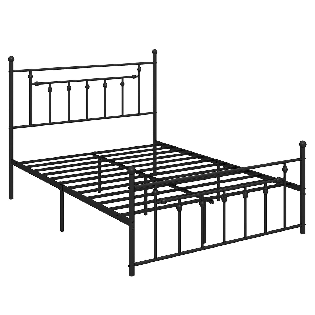 Heavy-duty Metal Bed Frame with Headboard-Simple Bed Frame-DECOROLALA
