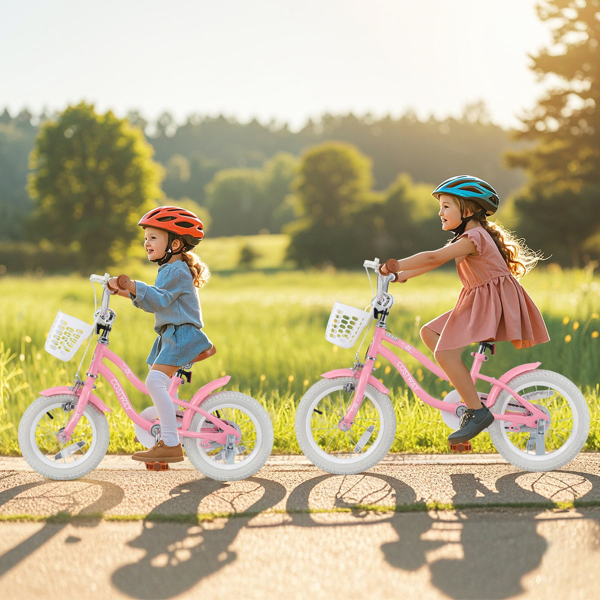 Kids Bike with Training Wheels and Basket for Boys Girls 4-8 Years Old