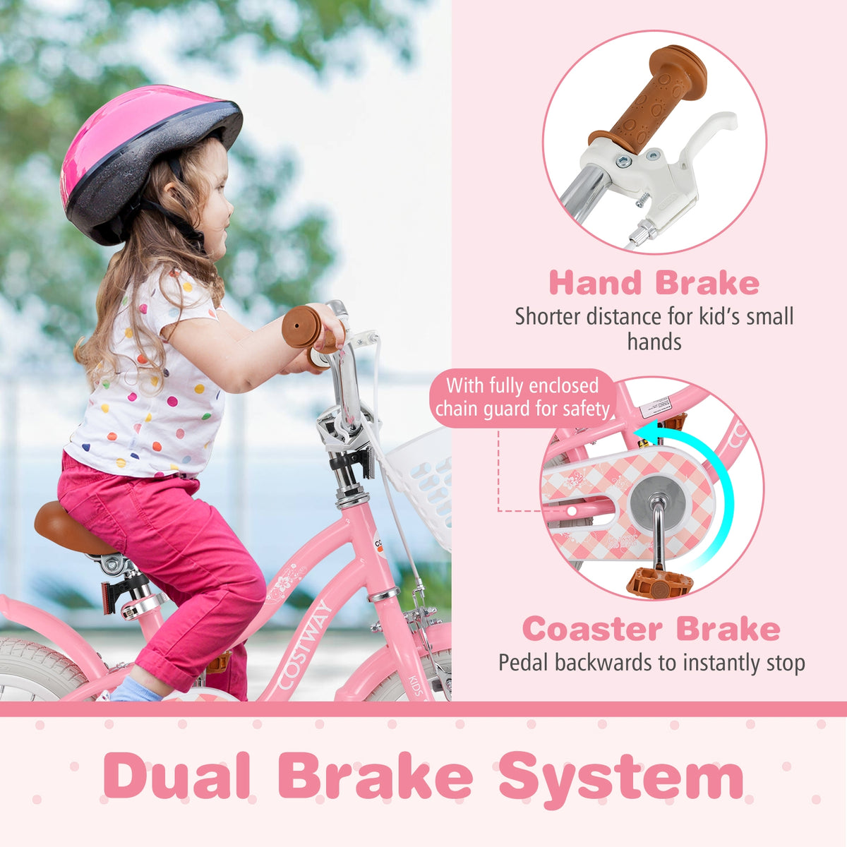 Kids Bike with Training Wheels and Basket for Boys Girls 4-8 Years Old