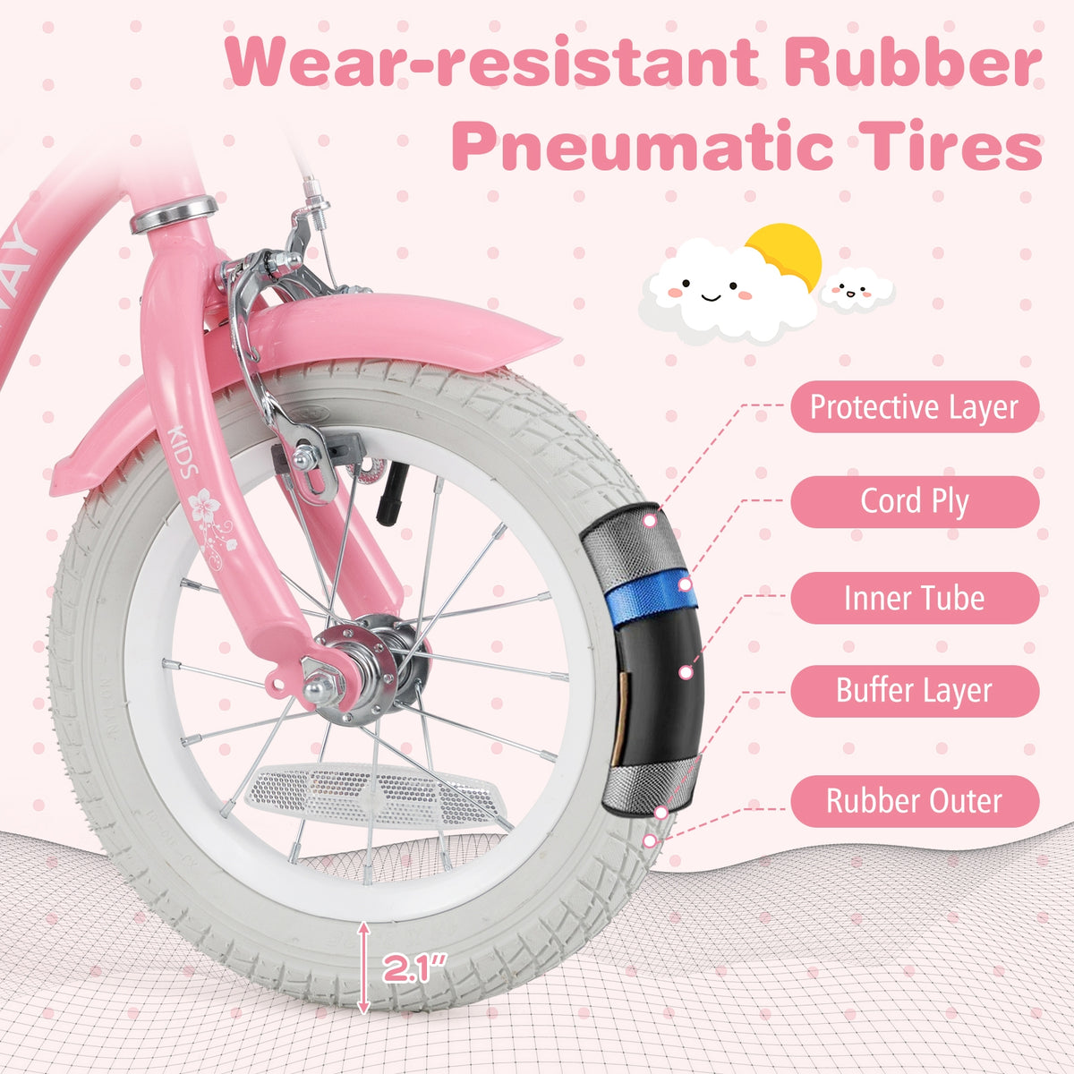 Kids Bike with Training Wheels and Basket for Boys Girls 4-8 Years Old