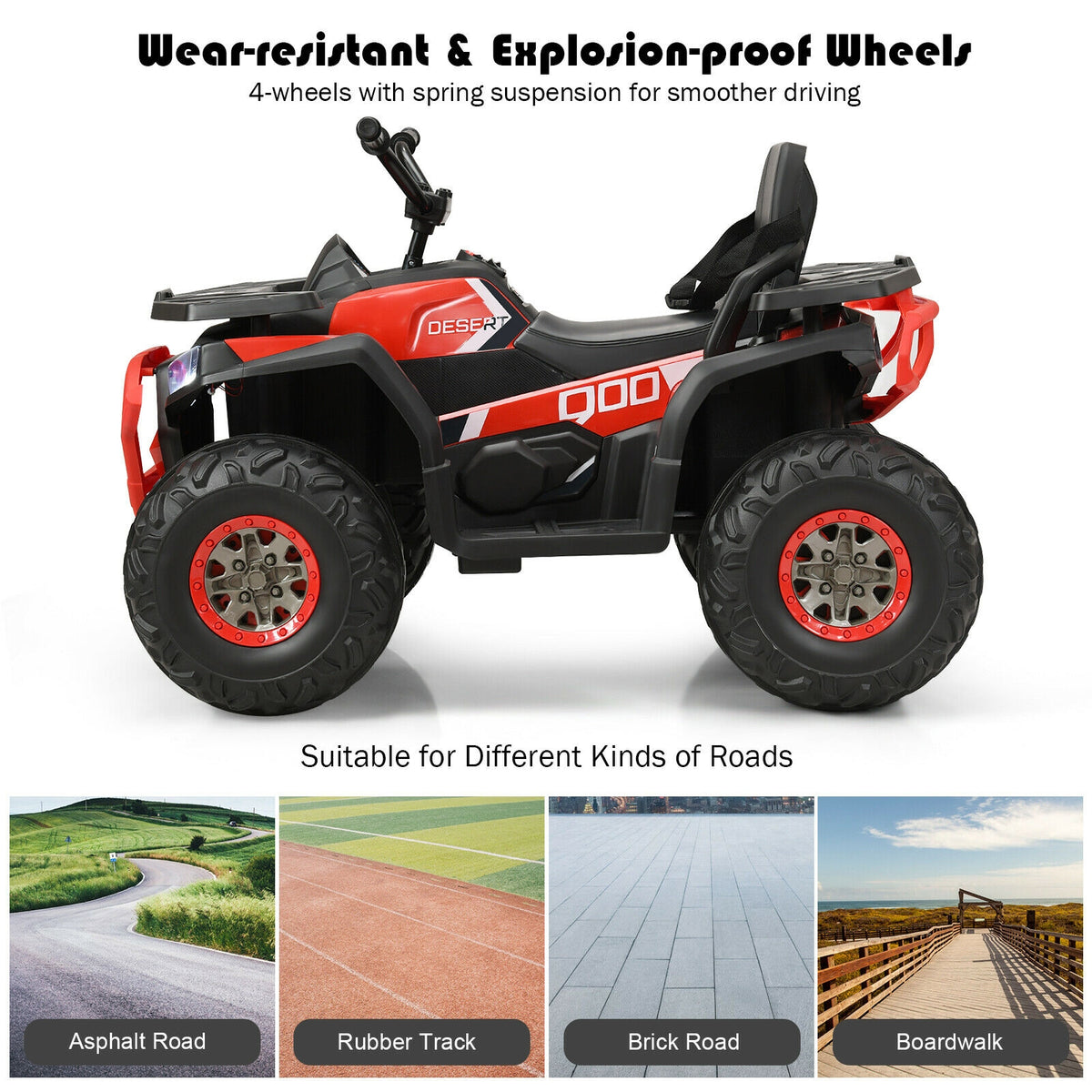 12 V Kids Electric 4-Wheeler ATV Quad with MP3 and LED Lights