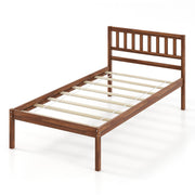 Wood Bed Frame with Headboard and Slat Support-Simple Bed Frame-DECOROLALA