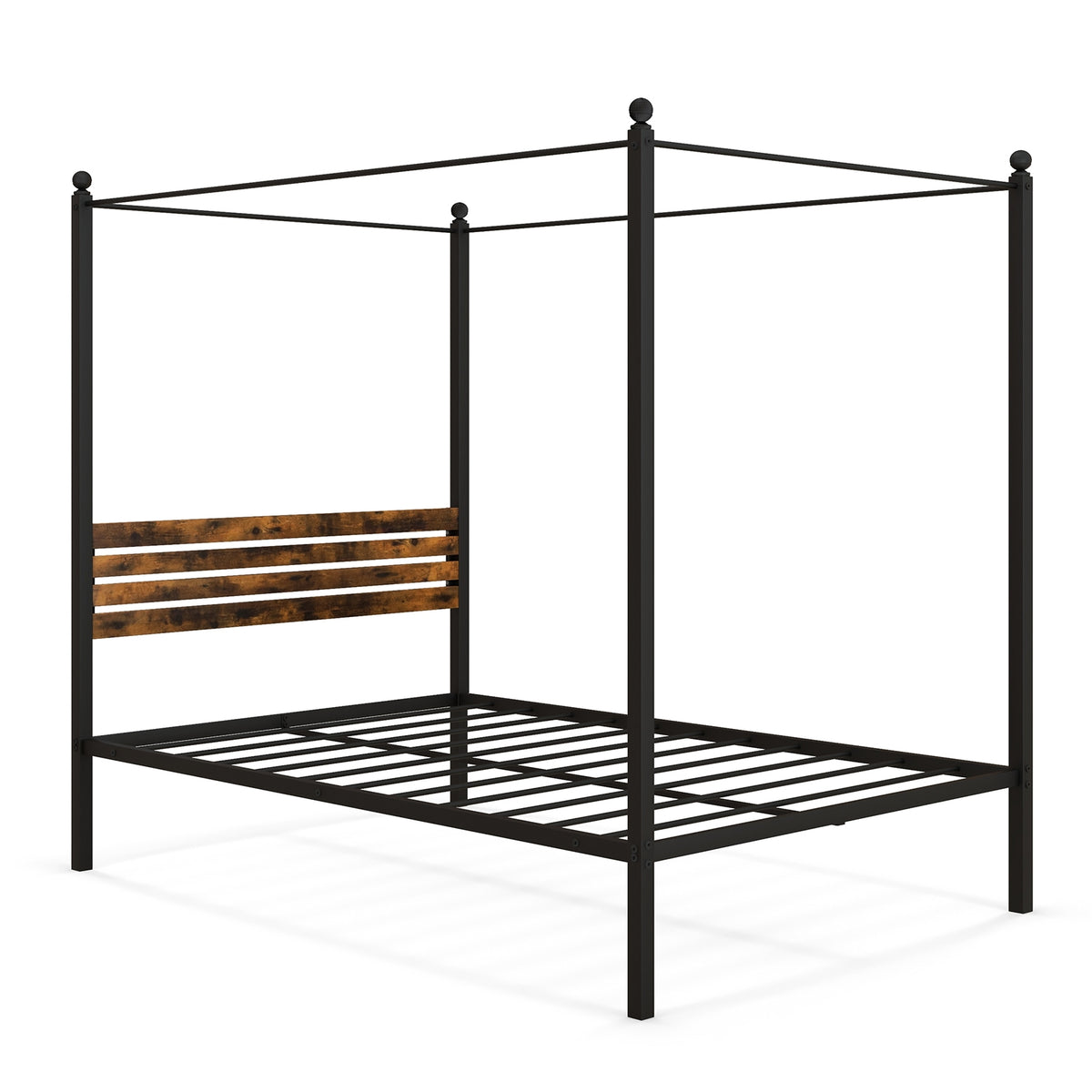 Canopy Bed Frame with Under Bed Storage-Simple Bed Frame-DECOROLALA